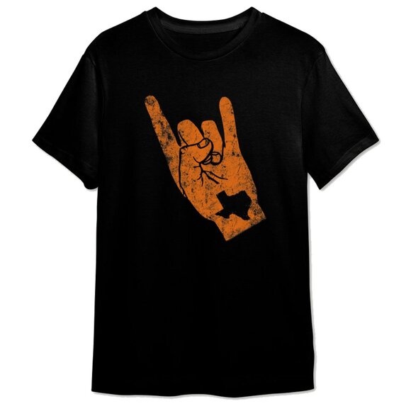 Texas State Silhouette Hook Em Hands Texan Pride Western Graphic Fan Shirt 159 - Picture 1 of 5